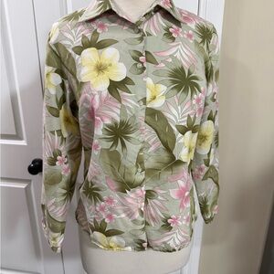 Pendleton Pastel Floral Blouse silk and cotton